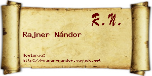 Rajner Nándor névjegykártya
