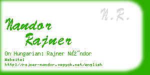 nandor rajner business card